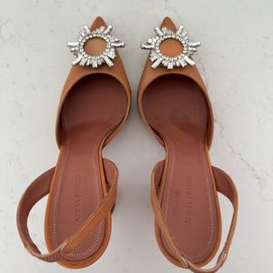 AMINA MUADDI
Begum Satin Slingback Pumps in Gold